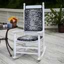 Klear Vu Porch Rocking Chair Cushion Set for Indoor and Outdoor Use, Assembled in The USA, Easy to Clean Stylish Seat and Back Pads with Fabric Ties, 20" x 17" x 2", Black Tiger