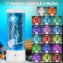 M METERXITY Jellyfish Lamp with 17 Light Effects, 4 Modes Electric Jellyfish Tank Table Lamp with Remote, Mood Table Lamp for Home, Office, Aquarium, Tank [White]