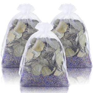 3 Set Dried Eucalyptus Lavender Shower Bath Pouches Eucalyptus Leaves Sachet Bags for Shower Preserved Natural Real Eucalyptus Leaves Lavender for Relaxation and Anxiety Relief