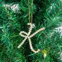 Christmas Letter Ornaments, Initial M Ornaments for Xmas Tree,Hanging Christmas Ornament for Mother Best Friends Sister Wife (Gold)