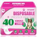 XPCARE 40 Count Disposable Female Dog Diapers, Super Absorbent, Leak Proof, Dog Diapers, Dog Period Diaper Female, for Incontinence, Estrus Female Dogs (Large)