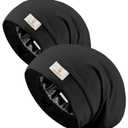 SECZIPE 2pcs Silk Satin Bonnet Hair Wrap for Sleeping, Adjustable Strap Curly Natural Hair Night Caps for Women Men (Black&Black), Medium-Large, Black