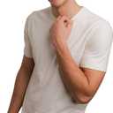 Cottonique Hypoallergenic T-Shirt for Men with Skin Allergies and Sensitive Skin (Medium, Ivory)