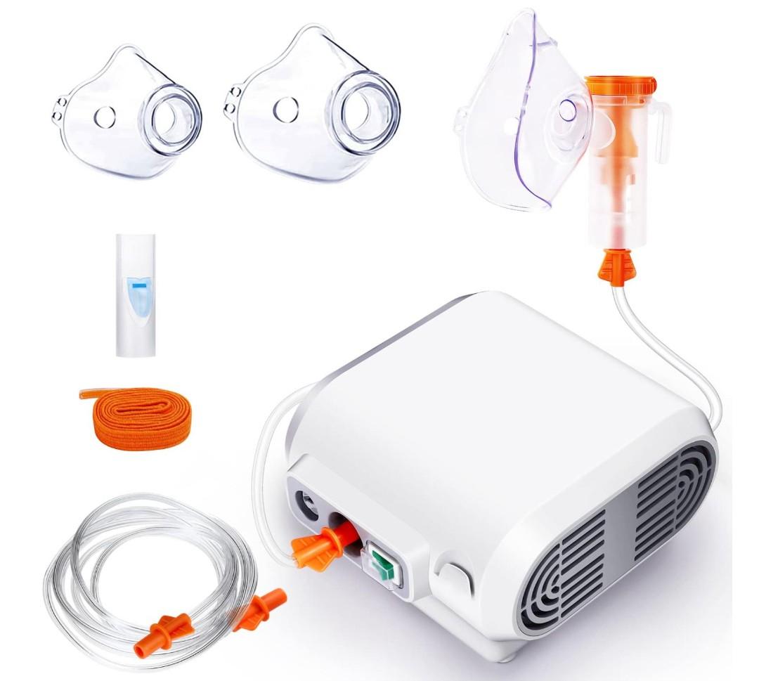 Nebulizer Machine for Adults and Kids with 1 Set Accessory, Portable Ultrasonic Nebulizer, Jet Nebulizers with Tubing Mouthpiece Masks, Cool Mist Steam Inhaler for Home Office Travel Use