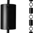 Monarch Rain Chains Aluminum Cylinder Rain Chain, 8.5 ft Black Powder Coated Aluminum Decorative Rain Catcher Chain for Gutters, Aluminum Rain Gutter Replacement Downspout