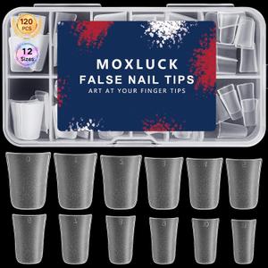 2 x Stiletto Nail Tips,Soft Gel Almond Half Cover False Nails Clear Acrylic Press on Nails 120Pcs, Soft Gel Nail Tips Extension False Tips for Nail Salons and DIY Art at Home (SET-5)