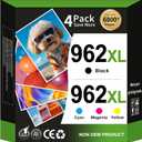 EaseFusion 962XL Ink Cartridges Combo Pack Replacement for HP 962 HP 962XL Ink Cartridges Work for HP Officejet Pro 9015e 9010 9025e 9010e 9012 9015 9018 9020 Printers for HP 962XL Ink (4 Pack)