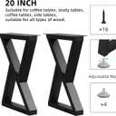 20 Inch Coffee Table Legs Black, Heavy Duty Metal Furniture Legs for DIY End/Side Tables, Modern Desks, Bench, Sofa, Dining Desk Legs, Z Style