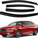 Canvcle Sonata Rain Guards - Window Visors for Hyundai Sonata 2015-2019, Outside-Mount Tape-On Side Window Wind Deflectors for Hyundai Sonata Accessories, Vent Visors Shades Rainproof Black 4PCS