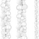 2 Pcs Christmas Ball Garland 6 ft Ball Ornaments Christmas Bulb Garland Xmas Tree Bauble Decorations for Party Supplies Indoor Outdoor Home Office Decoration Accessories(White)