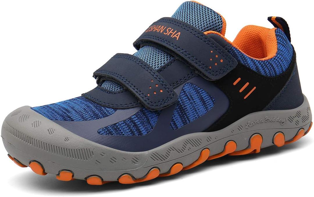 Mishansha Kids Hiking Shoes Girls Boys Toddler Outdoor Sneakers Anti-Collision Trail Running Shoe for Trekking Walking Climbing Steel Blue Size 12 Little Kid
