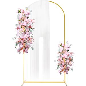Putros Metal Arch Backdrop Stand 7.2FT Gold Wedding Balloon Arched Backdrop Stand Square Arch Frame for Birthday Party Bridal Baby Shower Ceremony Decoration (7.2x4FT(HxW))