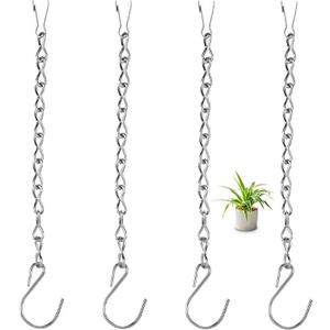 Hanging Chains with Clip and Hook 14 pcs Replacement Set of Hanging Basket Metal Chains for Bird Feeders Planters Lanterns 