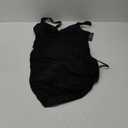 Blooming Jelly Women One Piece Swim Dress Tummy Control Swimsuits Slimming Mesh Sheer Sarong Wraps Bathing Suit (Medium, Black)