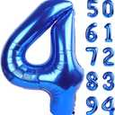 Navy Blue 4 Balloon, Number Balloon 40 Inch, 4th Blue party decorations, Four Large Numbers for Party Decor, Number 4 Balloon