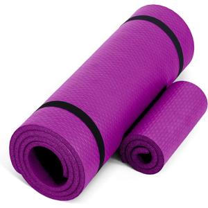 CAP Barbell 1/2-Inch High Density Exercise Yoga Mat with Strap | Multiple Options
