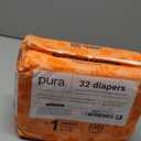 Pura Hypoallergenic Diapers, Size 1 (4-11 lbs), Newborn, Totally Chlorine Free, Wetness Indicator, Suitable for Sensitive Skin, Soft Organic Cotton Comfort, Overnight, 1 Pack of 32 Baby Diapers