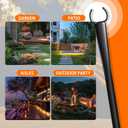 2 Pack 10Ft String Light Poles, Metal Poles with Fork for Outside Lights,Outdoor Metal Light Stand with Fence Brackets Hanging Lights for Garden Patio Wedding Backyard Deck Party