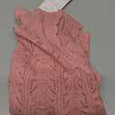 BTFBM Crochet Tops for Women Sleeveless Knit Sweater Vest Tank Top Summer Spring 2026 Cover Ups Beach Vacation Clothes (Small, Pink)