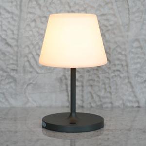 Outdoor Table Lamp/Cordless USB Rechargeable 4000mAh / 2700K LED/Touch Dimmable/Portable Battery Operated / IP44 Waterproof/PE Shade/Bedroom Dinning Camping Patio (9.6in, Dark Grey)