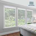 Cordless Zebra Blinds for Home, Free-Stop, Day and Night (49" W x 72" H, White), Modern Look