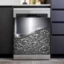 Dishwasher Magnet Cover Silver 23x26 inch, 2D Faux Metal Decorative Magnetic Dishwasher Cover, Waterproof Removable Appliance Cover Magnet for Modern Kitchen Decor, 23 inches x 25.5 inches