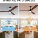 BOJUE Ceiling Fans with Lights and Remote 72-inch 3 Blades Farmhouse Large Ceiling Fan, Black Ceiling Fan lights for Living Room Basement Sunroom Porch Patio, 6-Speed Remote Control