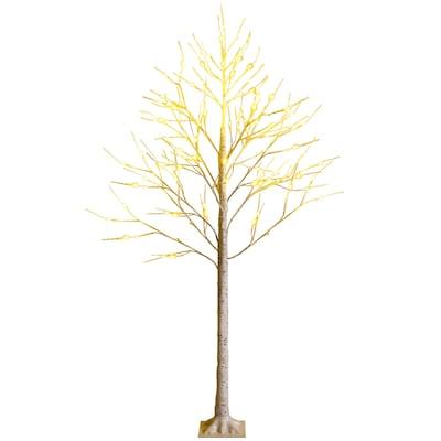 6-ft Pre-lit Slim White Artificial Christmas Tree with White LED Lights