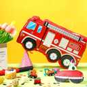 Fire Truck Piata with Hanging Loop Blindfold Bat and Confetti Filler for Kids Boys Firefighter Firetruck Theme Birthday Party Decorations Supplies, 16.14 x 8.9 x 3.15 Inches