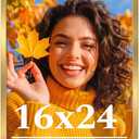 16x24 Picture Frame for Wall Display, 16x24 Gold Picture Frame with Shatter Resistant Plexiglass, Stable and Sturdy 16 x 24 Poster Frame for Wall Display, Handpicked Gift Collection, 1 Pack