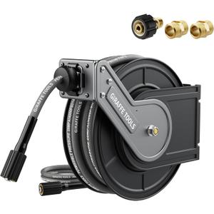 Giraffe Tools Pressure Washer Hose Reel with Replaceable 60FT Hose, 4000PSI