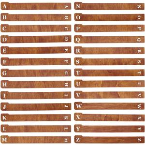 UNICRAFTALE 26Pcs Wood Vinyl Record Dividers DVD CD A-Z Alphabet Dividers Alphabetical Organizer Vinyl Record Alphabet Separators Letter Organizer Guides for Album Media Book Shelf Storage
