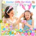 SevenQ Easter Basket Stuffers 48Pcs Prefilled Easter Eggs with Toys Cars Squishy Erasers Stamps for Kids Fidget Toy Plastic Egg Fillers Hunt Pinata Party Favor Bags Classroom Treasure Box Essentials