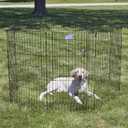 MidWest Homes for Pets 42-Inch Exercise Pen, for Indoor and Outdoor Use, 16 Sq Feet of Play, Single Door Folding Dog Pen, with Large Door Opening & Secure Latch, Easy to Set Up, Foldable Dog Playpen