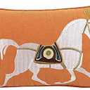 12x20'' inches Orange Embroidered Horse Throw Pillow Cushion Covers - Modern Fashion Style Couch Sofa Pillow for Living Room Sofa Bedroom
