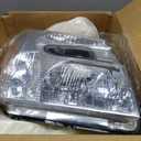 munirater Chrome Housing Headlight Assembly Driver and Passenger Side Replacement for Equinox 2005-2009 with Amber Corner 15888058, 15888059