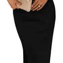 PRETTYGARDEN Women's Summer Bodycon Maxi Tube Dress Ribbed Strapless Side Slit Long Going Out Casual Elegant Party Dresses, M