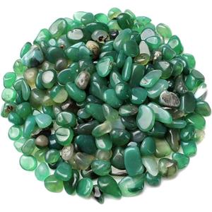 1 Lb (460 g) Green Agate Stones Decorative Rocks Irregular Gemstone Natural Crystal Pebbles Crushed Quartz Pieces for Jewelry Making/Handwork Craft/Home Decoration