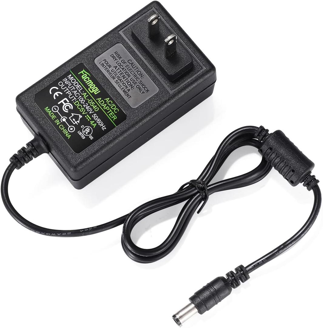 Facmogu DC 5V 4A AC to DC Converter, AC 100-240V to DC 5 Volt 4 Amp 20W Power Supply 5V Switching Transformer Power Adapter, Wall Mounted Adapter with with Barrel Connector 5.5x2.5mm & 5.5x2.1mm