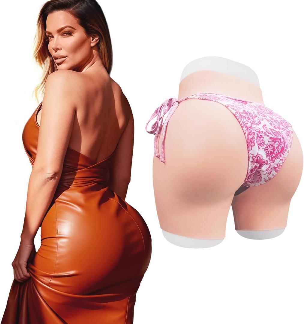 Silicone Hip Enhancer Pads for Women Butt Lift Shapewear Body Shaper for Curvy Enhancement Butt Pants fake butt (Beige, M)