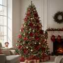 Norme 15 Pcs Christmas Magnolia Flowers Ornaments 3.15'' 5.91'' 8.27'' Large Artificial Magnolia Velvet Fold Poinsettia Stems for Christmas Tree Wreath Holiday Decor(Burgundy)