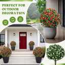 Lunmon 4 Pack 24 Inch Artificial Topiary Trees Outdoor, Red