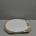 Mayfair Linden Slow Close Toilet Seat, Non Slip Heavy Duty Wood, Easy Install, Round, White