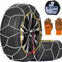 2PCS Snow Chains for SUV/Truck/Car in Snow, Sand, Mud and Ice, Universal Adjustable Emergency Portable Snow Tire Chains(KN100