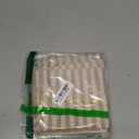 jinchan Striped Linen Kitchen Curtains 24 Inches Length Tier Curtains Farmhouse Modern Cafe Style Small Window Treatments Airy Light Filtering Rod Pocket for Living Room Bathroom 2 Panels Tan