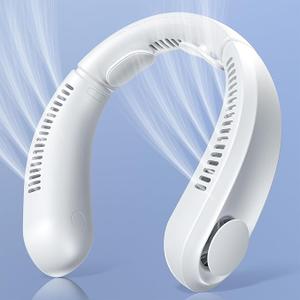 Neck Fan, 360°Portable Fan 3 Speeds 4000mAh Neck Fans that Blow Cold Air Rechargeable USB, Wearable Fan for Outdoors and Travel, Portable Neck Fan-White, Pack of 4 