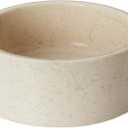 Marble Pet Bowl  Luxury Stone Dog or Cat Bowl, Crema Marfil Marble, Heavyweight & Non-Slip, Handcrafted Elevated Food or Water Dish for Small Pets (Ibiza)
