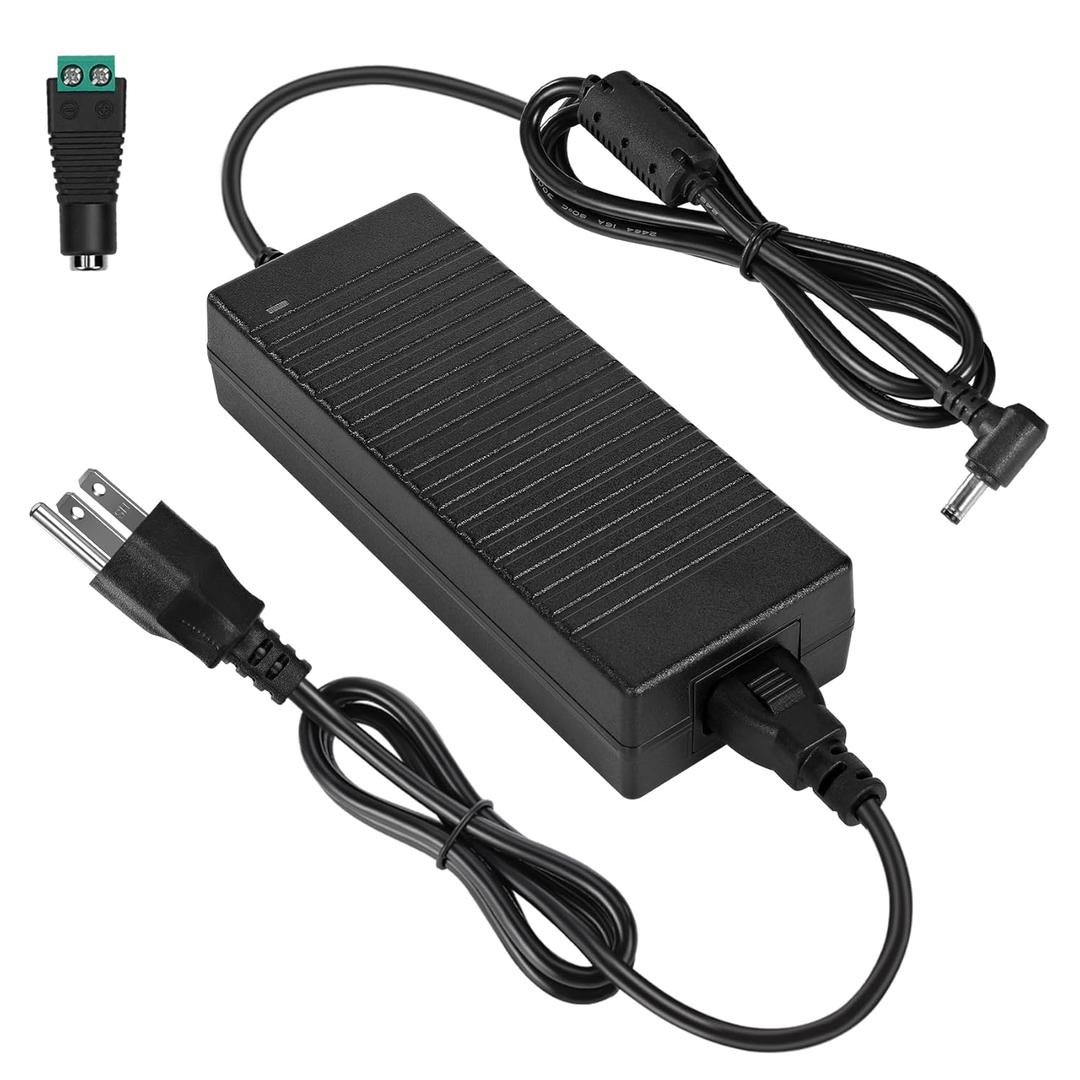 HOUHUI 24V 6A Power Supply Adapter, 100-240V AC to 24 Volt 6 Amp 144W DC Power Converter Compatible with 5.5A 5A 4A 3A 2A 1A Device Transformer with 5.5x2.5mm Tip for Led Strip CCTV Camera LCD Monitor