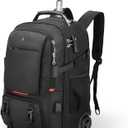 Vacuum Rolling Backpack,50L Roller Travel Laptop Backpack with Anti-Theft,rolling backpack for travel,Water-Resistant Carry-On Luggage,Business and Commuting (C)