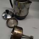 Farberware Electric Coffee Percolator, FCP240, Stainless Steel Basket, Automatic Keep Warm, No-Drip Spout, 4 Cup, Black/Silver